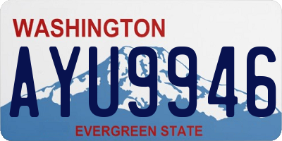 WA license plate AYU9946
