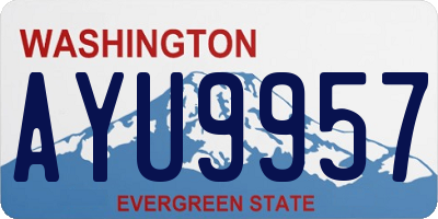 WA license plate AYU9957