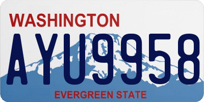 WA license plate AYU9958