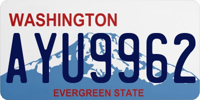 WA license plate AYU9962
