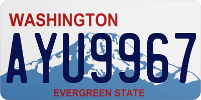 WA license plate AYU9967
