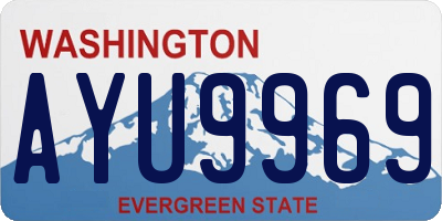 WA license plate AYU9969