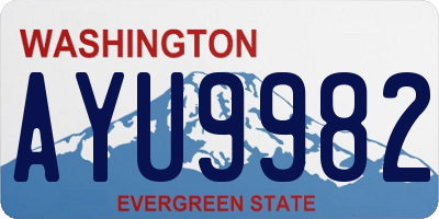 WA license plate AYU9982