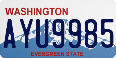 WA license plate AYU9985