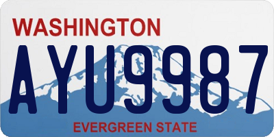 WA license plate AYU9987