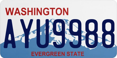 WA license plate AYU9988