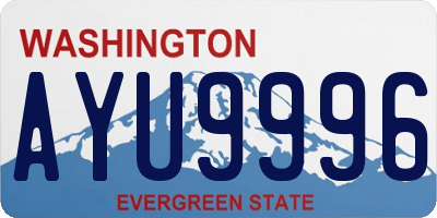 WA license plate AYU9996