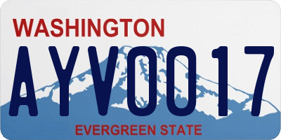 WA license plate AYV0017