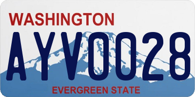 WA license plate AYV0028