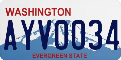 WA license plate AYV0034