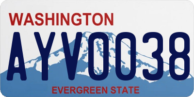 WA license plate AYV0038