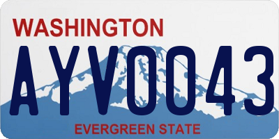 WA license plate AYV0043