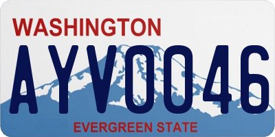 WA license plate AYV0046