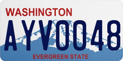 WA license plate AYV0048