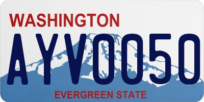 WA license plate AYV0050