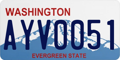 WA license plate AYV0051
