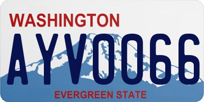 WA license plate AYV0066