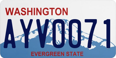 WA license plate AYV0071