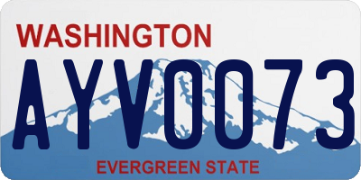 WA license plate AYV0073