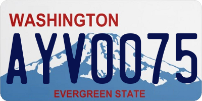 WA license plate AYV0075