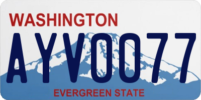 WA license plate AYV0077