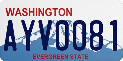 WA license plate AYV0081