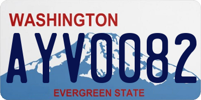 WA license plate AYV0082