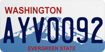 WA license plate AYV0092