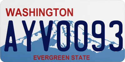 WA license plate AYV0093