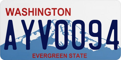 WA license plate AYV0094