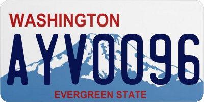 WA license plate AYV0096