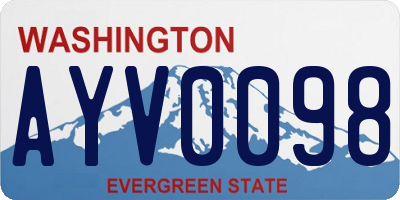 WA license plate AYV0098