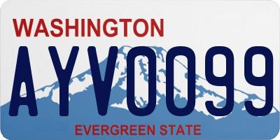 WA license plate AYV0099