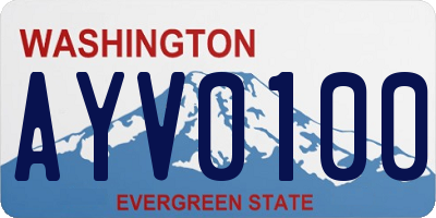 WA license plate AYV0100