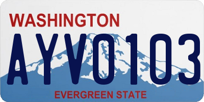 WA license plate AYV0103