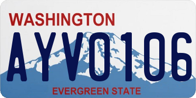 WA license plate AYV0106