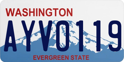 WA license plate AYV0119