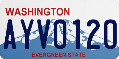WA license plate AYV0120