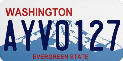 WA license plate AYV0127