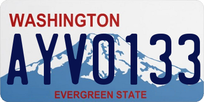 WA license plate AYV0133