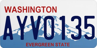 WA license plate AYV0135