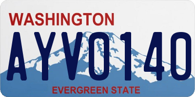 WA license plate AYV0140