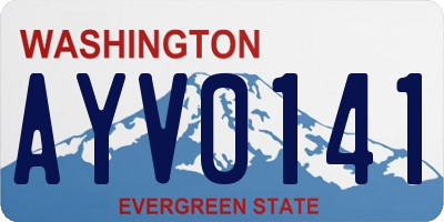 WA license plate AYV0141