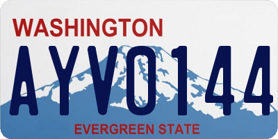 WA license plate AYV0144