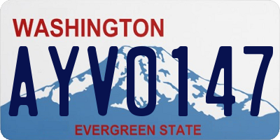 WA license plate AYV0147