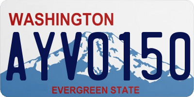 WA license plate AYV0150