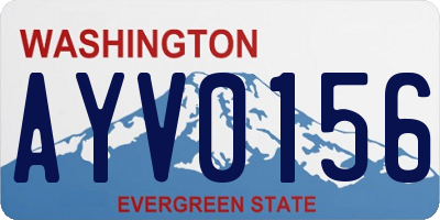 WA license plate AYV0156