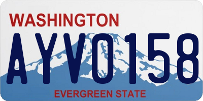 WA license plate AYV0158