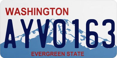 WA license plate AYV0163