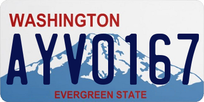 WA license plate AYV0167